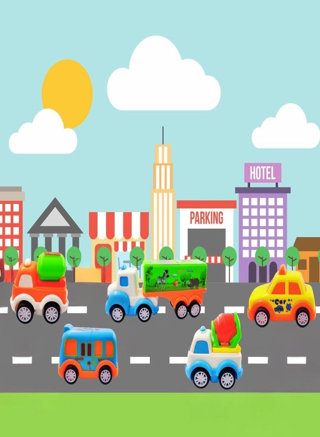 بلس بوينت سيارات ألعاب الأطفال من بلس بوينت للأولاد بعمر سنة واحدة | مجموعة سيارات دفع وسحب للخلف، لعبة للأطفال الصغار، هدية عيد ميلاد للأولاد والبنات من عمر سنة إلى ثلاث سنوات (5 قطع)، متعددة الألوان - Image 2